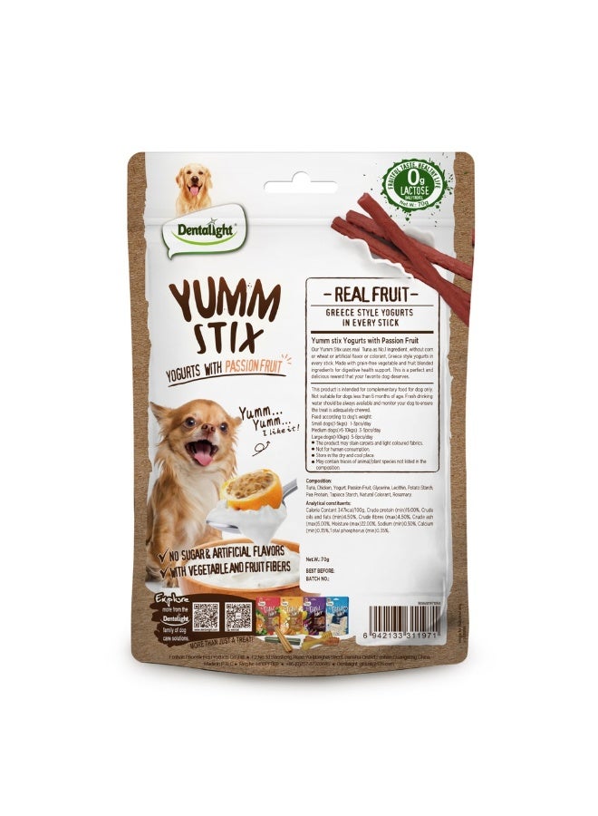 Dentalight Yumm stix-Treat For Dogs-Yogurts with Passion Fruit 70g - Image 2